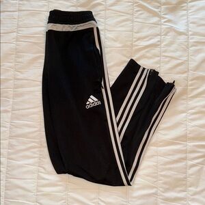 Adidas Black and White Track Pants with Classic Stripes